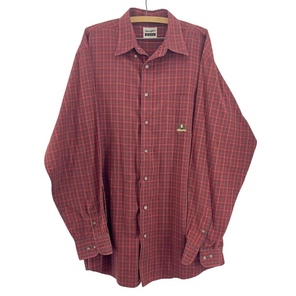 Wrangler Other - Wrangler Riata Rustic Plaid Long Sleeve Button Up Shirt Mens‎ XXL Heritage Horse